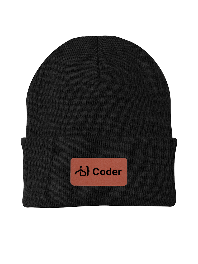 Coder Beanie with Leather Patch