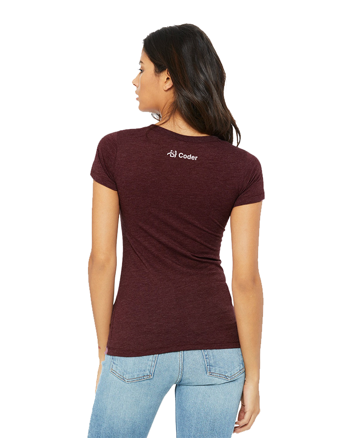"This is My Coding T-Shirt" Ladies Heather CVC T-Shirt (Maroon)