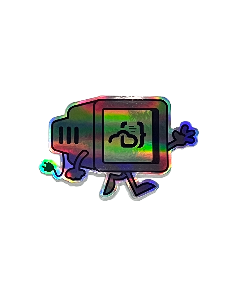 Holographic Computer Waving Sticker